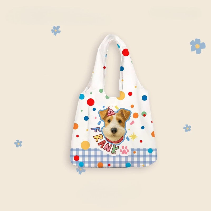 Personalisierte Canva-Tasche mit Haustierporträt