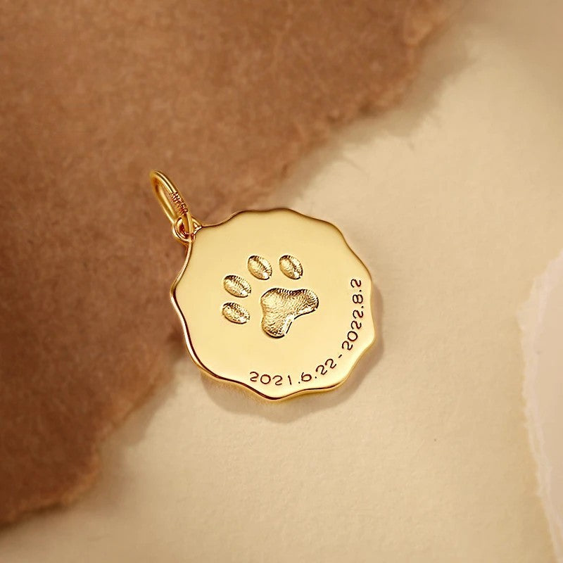 Halskette mit individuell graviertem Haustier-Porträt – Gold B