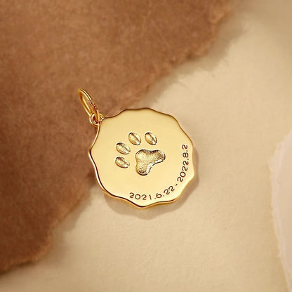 Halskette mit individuell graviertem Haustier-Porträt – Gold B