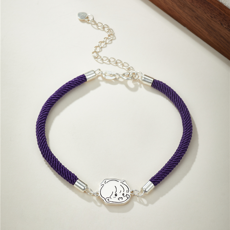 Bracelet en argent personnalisé avec gravure de portrait d'animal de compagnie