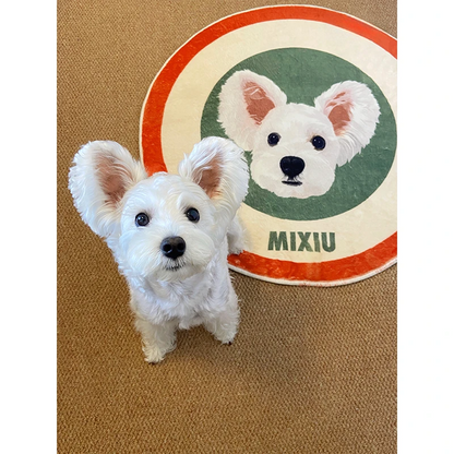 Tapis personnalisé avec portrait d'animal de compagnie