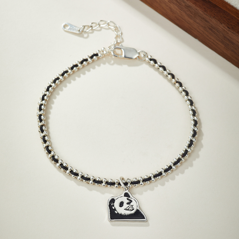 Bracelet en argent personnalisé avec gravure de portrait d'animal de compagnie