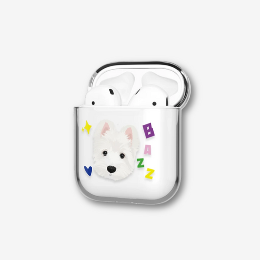 Benutzerdefiniertes AirPods-Case mit Haustierporträt