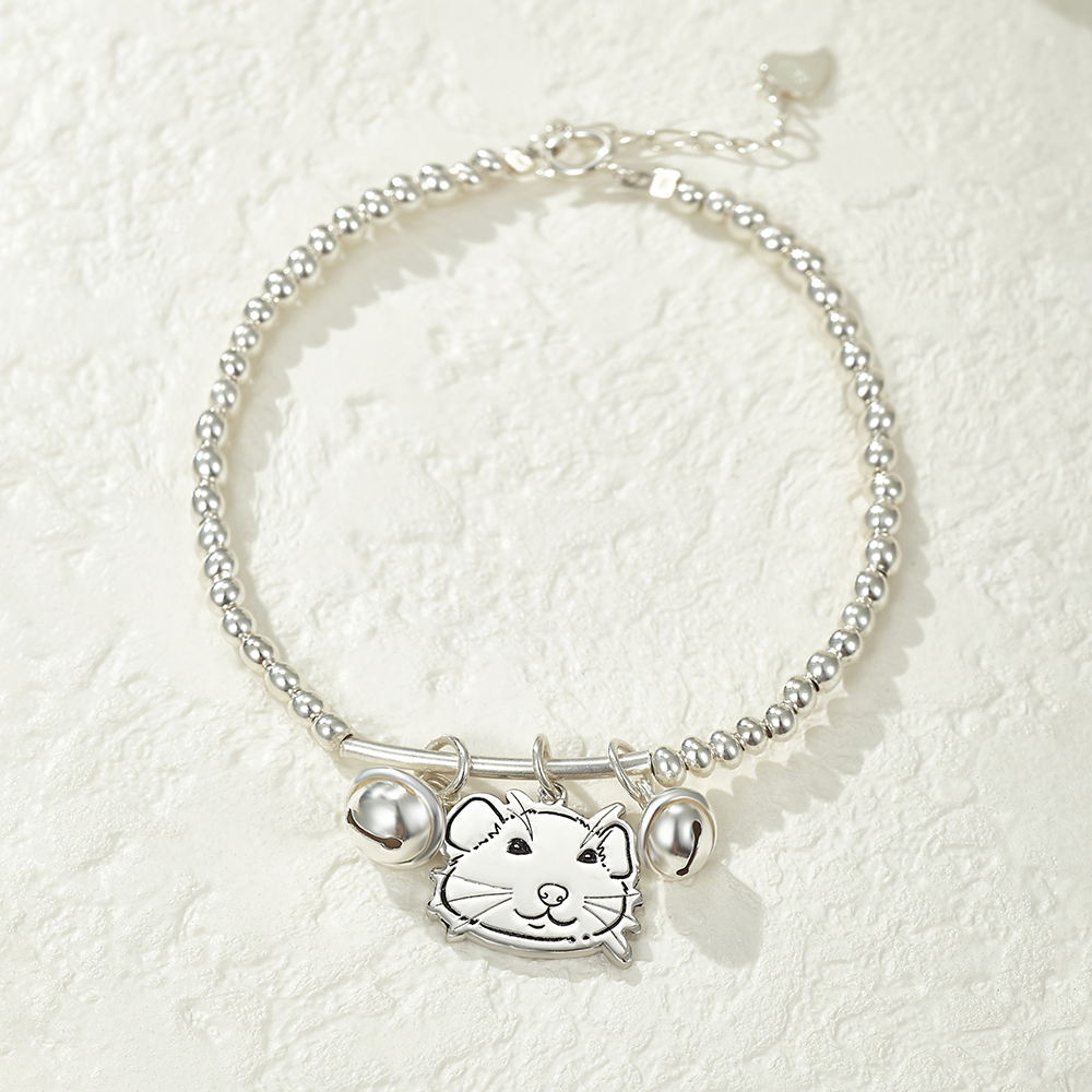Silberarmband mit individueller Gravur und Haustierporträt