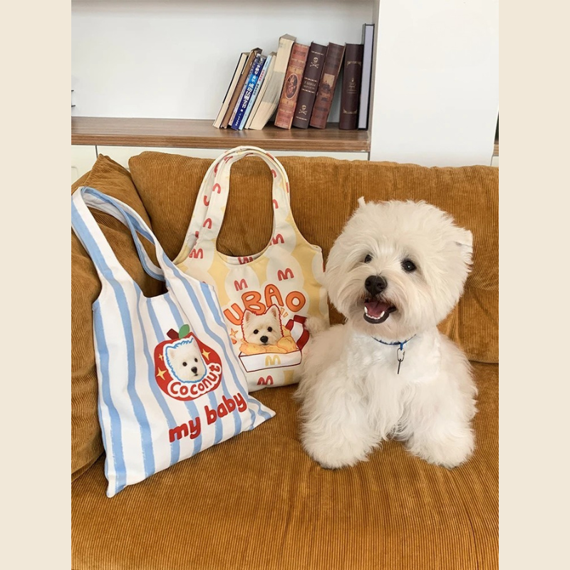 Personalisierte Canva-Tasche mit Haustierporträt