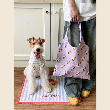 Personalisierte Canva-Tasche mit Haustierporträt