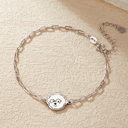 Silberarmband mit individueller Gravur und Haustierporträt