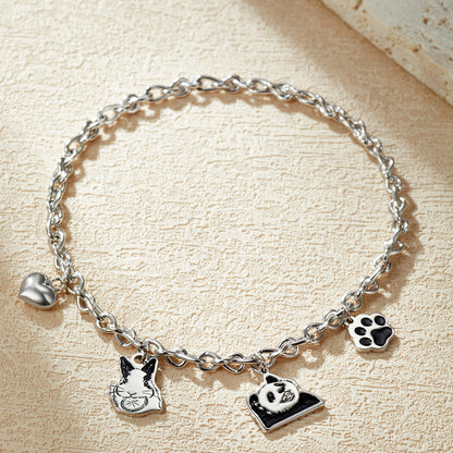 Silberarmband mit individueller Gravur und Haustierporträt