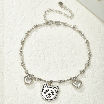 Silberarmband mit individueller Gravur und Haustierporträt