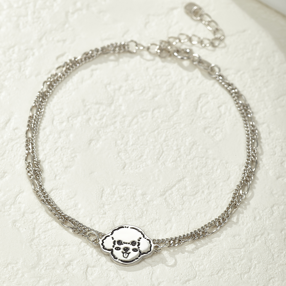 Silberarmband mit individueller Gravur und Haustierporträt