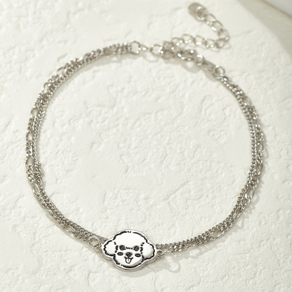 Silberarmband mit individueller Gravur und Haustierporträt