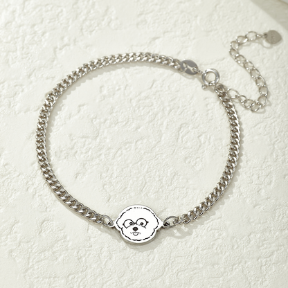 Silberarmband mit individueller Gravur und Haustierporträt