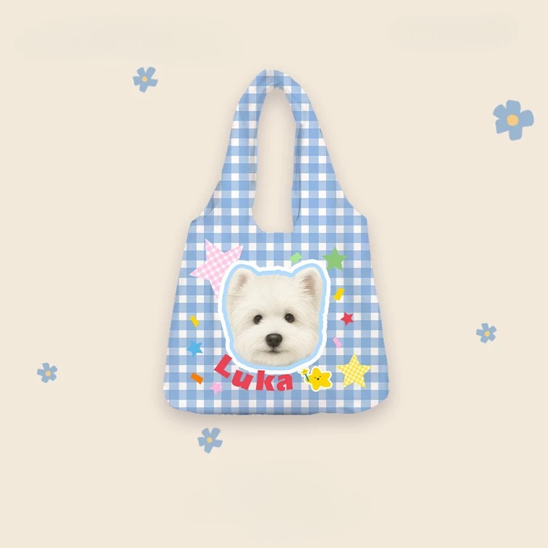 Personalisierte Canva-Tasche mit Haustierporträt