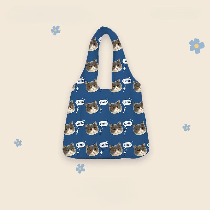 Personalisierte Canva-Tasche mit Haustierporträt