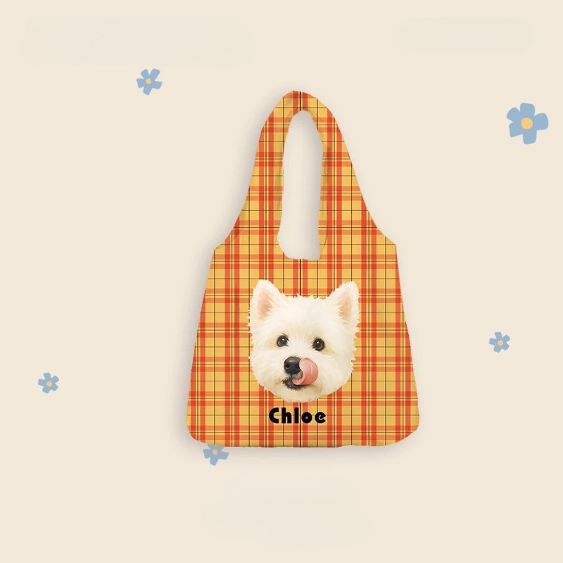 Personalisierte Canva-Tasche mit Haustierporträt