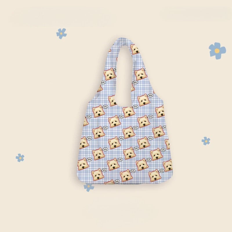 Personalisierte Canva-Tasche mit Haustierporträt