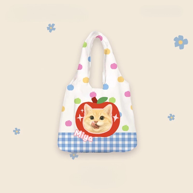 Personalisierte Canva-Tasche mit Haustierporträt