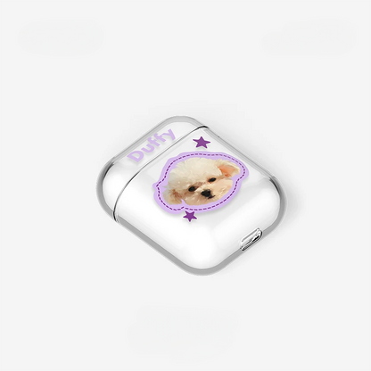 Coque AirPods personnalisée avec portrait d'animal de compagnie