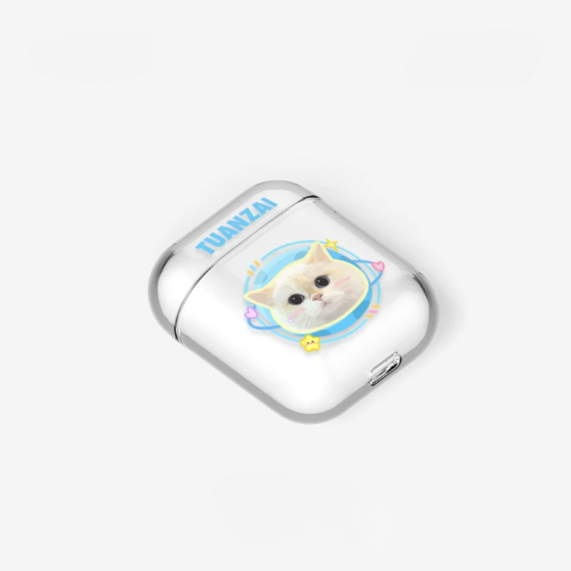 Coque AirPods personnalisée avec portrait d'animal de compagnie