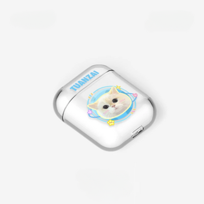 Coque AirPods personnalisée avec portrait d'animal de compagnie