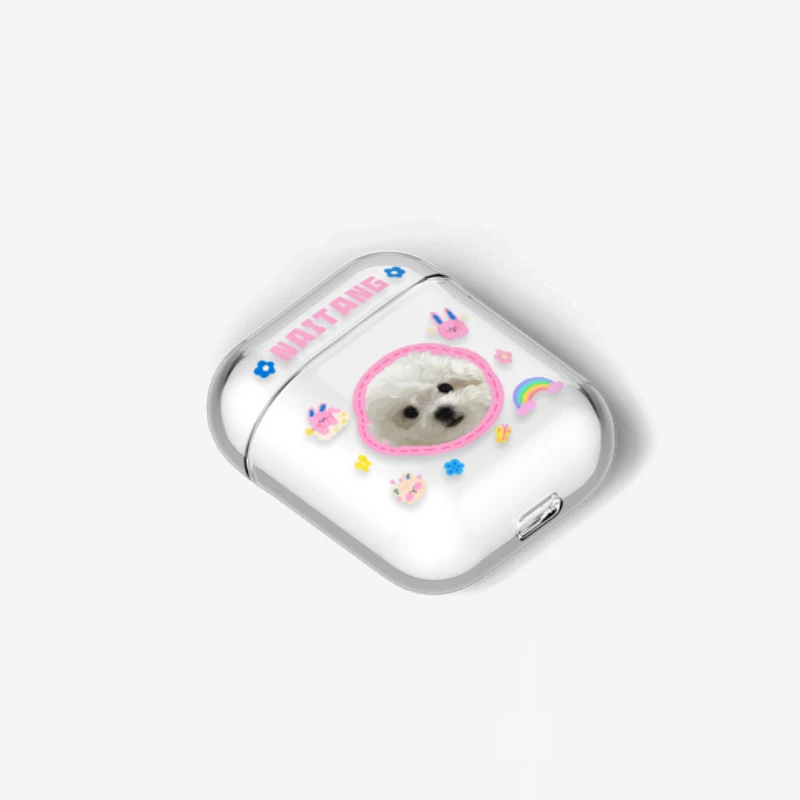 Coque AirPods personnalisée avec portrait d'animal de compagnie