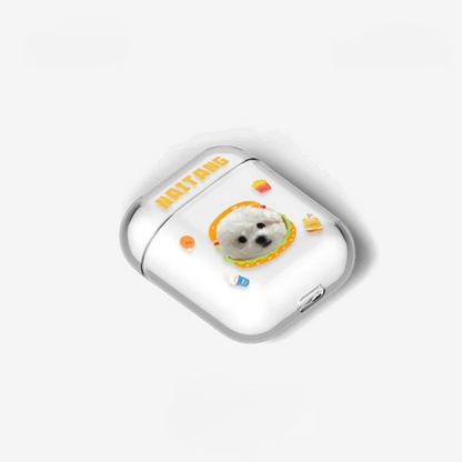 Coque AirPods personnalisée avec portrait d'animal de compagnie