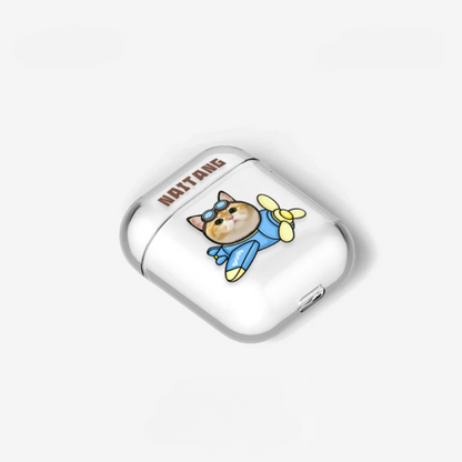 Coque AirPods personnalisée avec portrait d'animal de compagnie