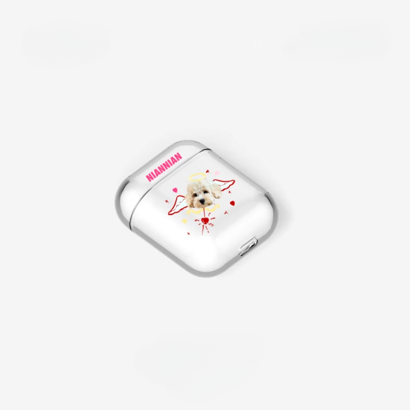 Coque AirPods personnalisée avec portrait d'animal de compagnie