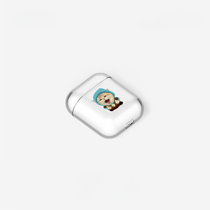 Coque AirPods personnalisée avec portrait d'animal de compagnie