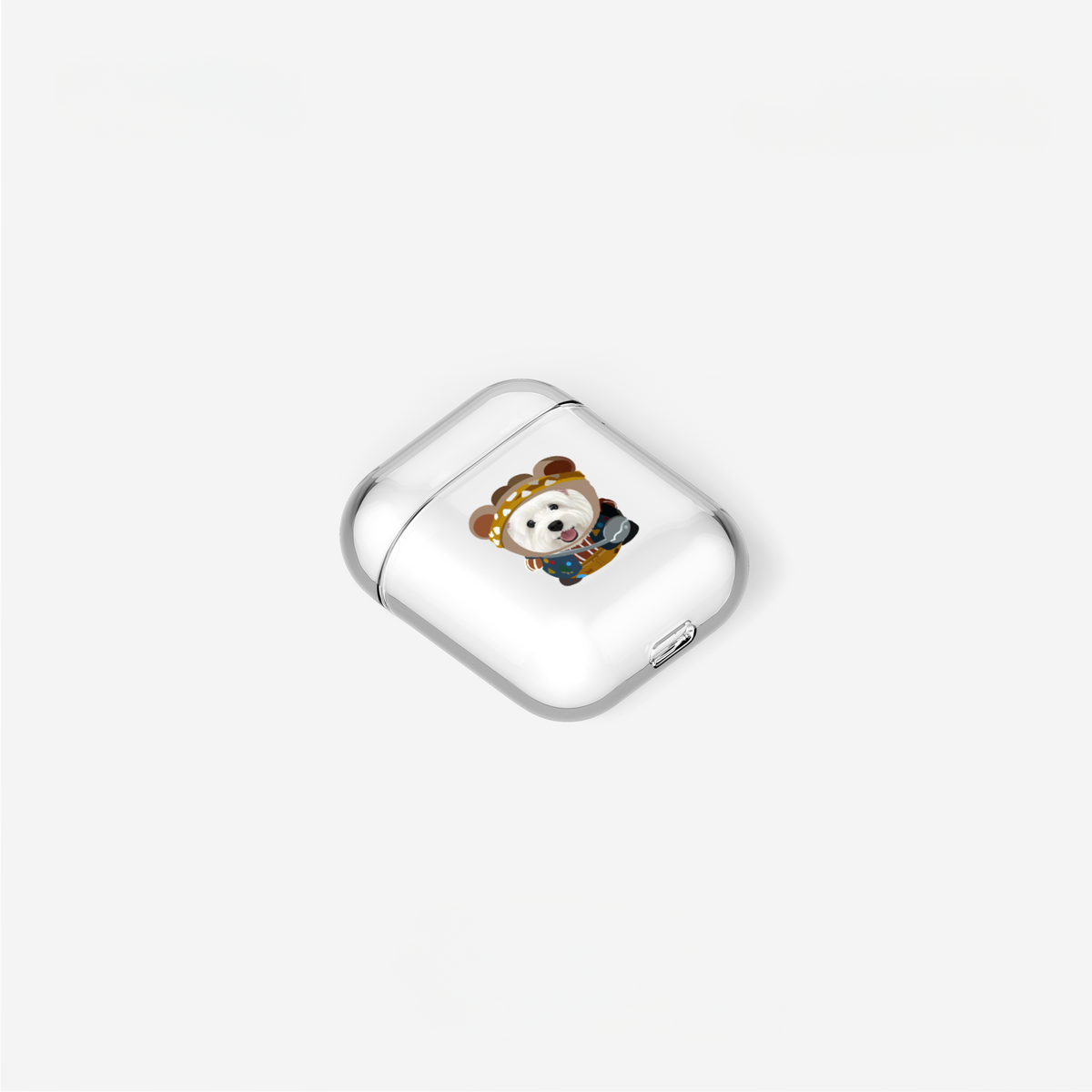 Coque AirPods personnalisée avec portrait d'animal de compagnie