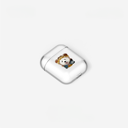 Coque AirPods personnalisée avec portrait d'animal de compagnie