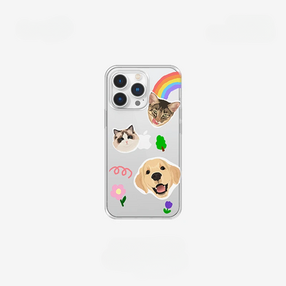 Individuelle iPhone Hülle transparent mit Tierporträt