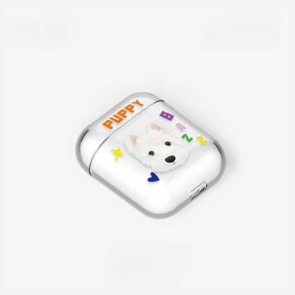 Coque AirPods personnalisée avec portrait d'animal de compagnie